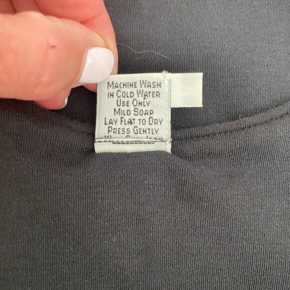 Peruvian Connection Black Midi Sheath Dress Medium 100% Pima Cotton Minimalist - Picture 9 of 9